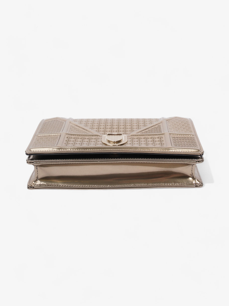 Christian Dior Diorama Wallet On Chain Metallic Gold Patent Leather Image 5