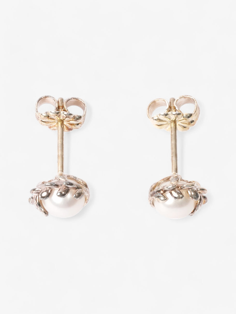 Tiffany and Co Paloma Picasso Pearl Earrings White Silver Sterling Image 2