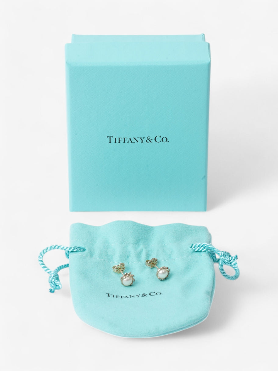 Tiffany and Co Paloma Picasso Pearl Earrings White Silver Sterling Image 4