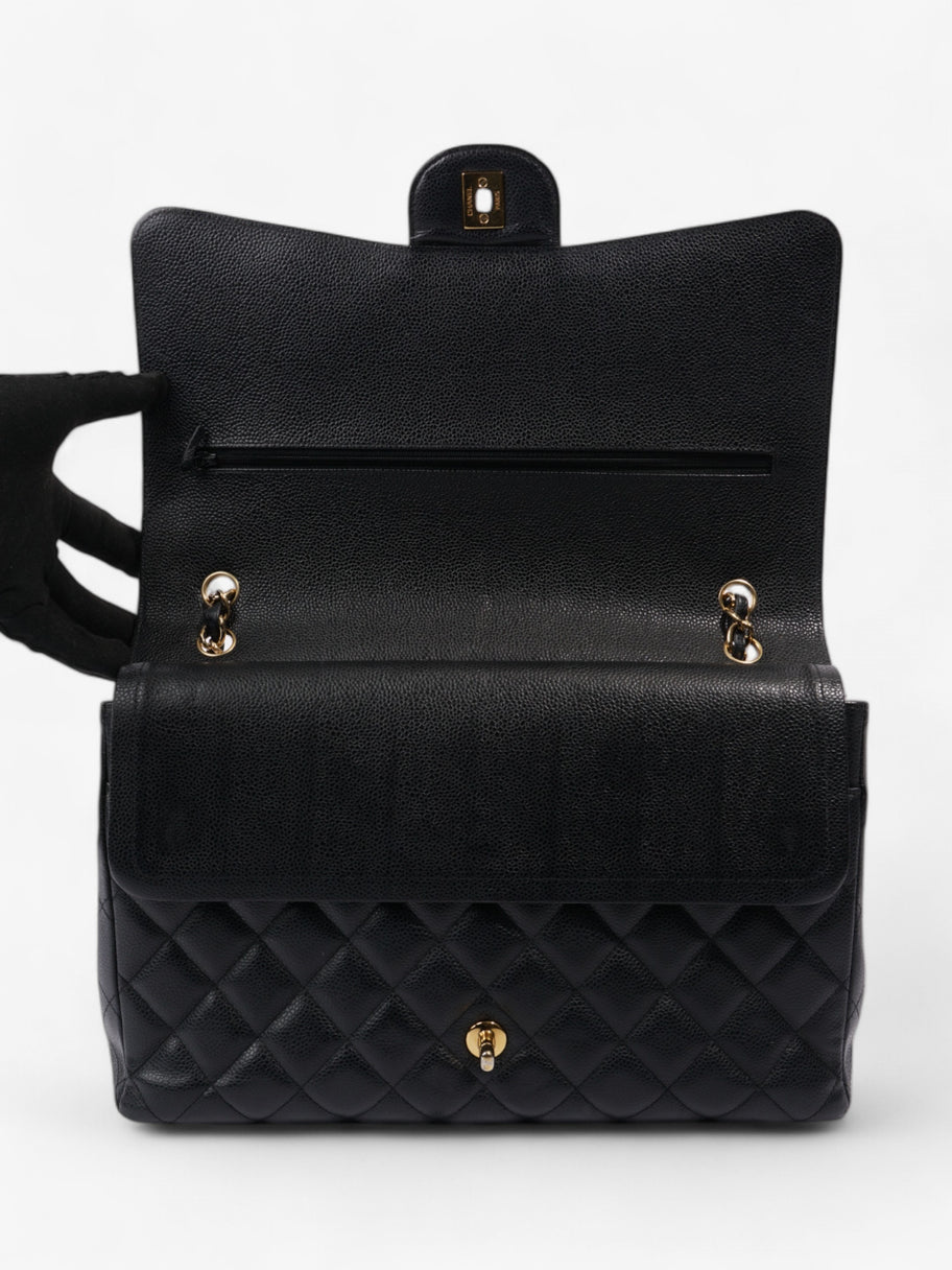 Chanel Classic Double Flap Black Caviar Leather Maxi Image 7