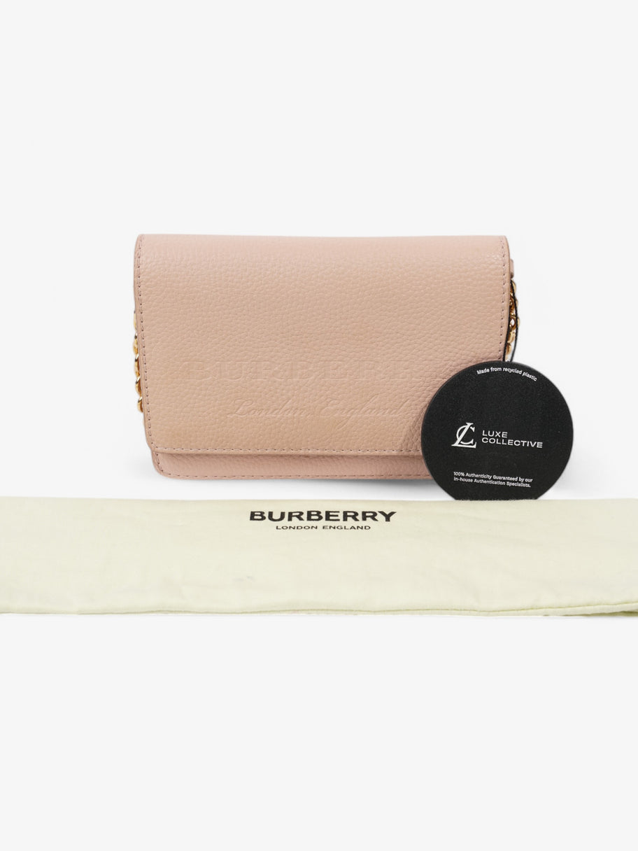 Burberry Henley Wallet On Chain Light Pink Grained Leather Image 11