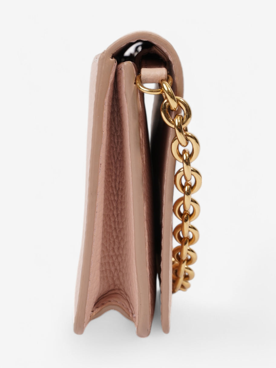 Burberry Henley Wallet On Chain Light Pink Grained Leather Image 3