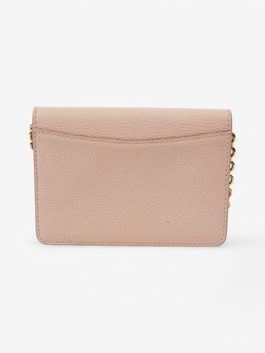 Burberry Henley Wallet On Chain Light Pink Grained Leather Image 4