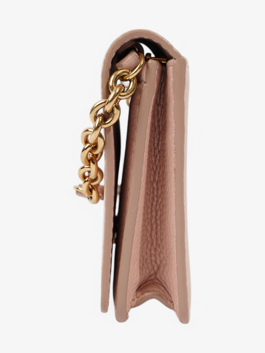 Burberry Henley Wallet On Chain Light Pink Grained Leather Image 5