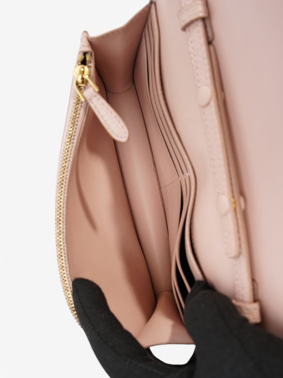 Burberry Henley Wallet On Chain Light Pink Grained Leather Image 9