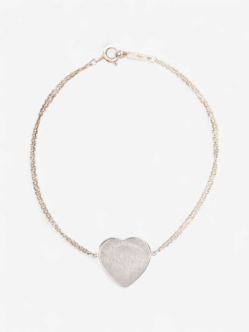  Tiffany and Co Return To Tiffany Heart Tag Double Chain Bracelet Silver Silver Sterling