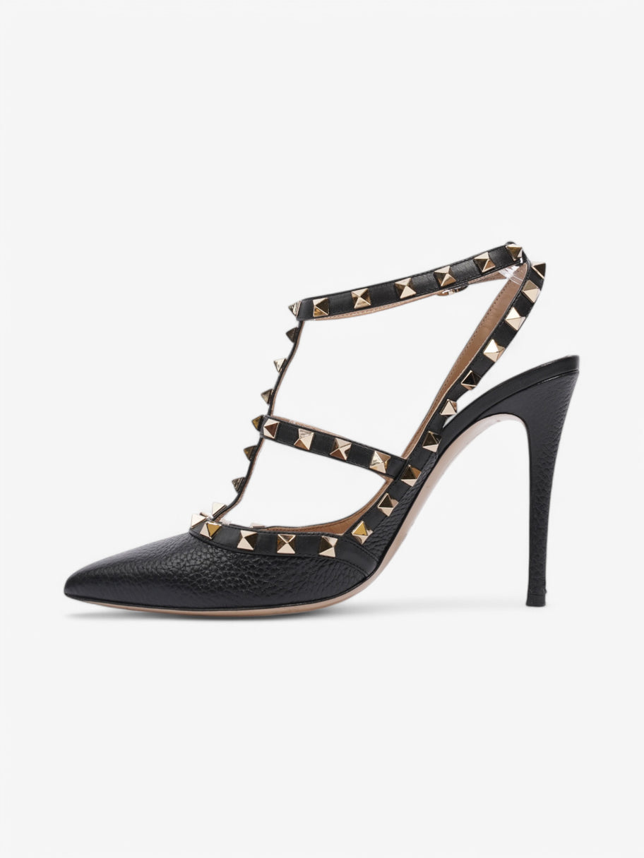 Valentino Rockstud Heels 100 Black / Gold Leather EU 39 UK 6 Image 3