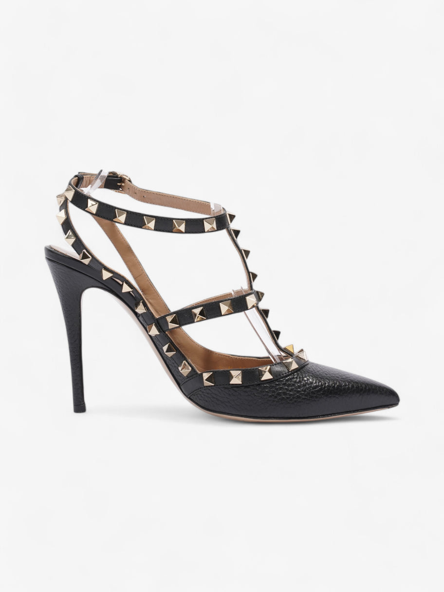Valentino Rockstud Heels 100 Black / Gold Leather EU 39 UK 6 Image 4