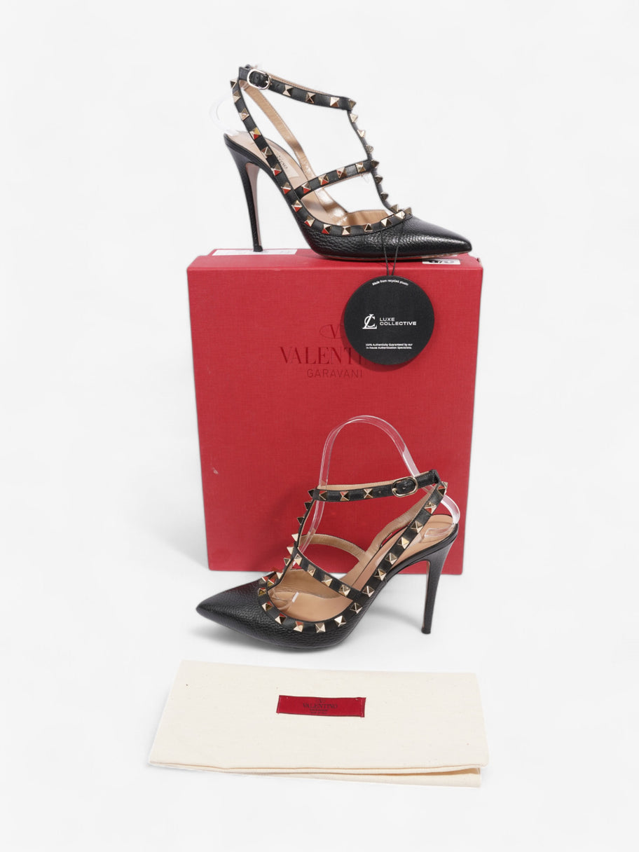 Valentino Rockstud Heels 100 Black / Gold Leather EU 39 UK 6 Image 8