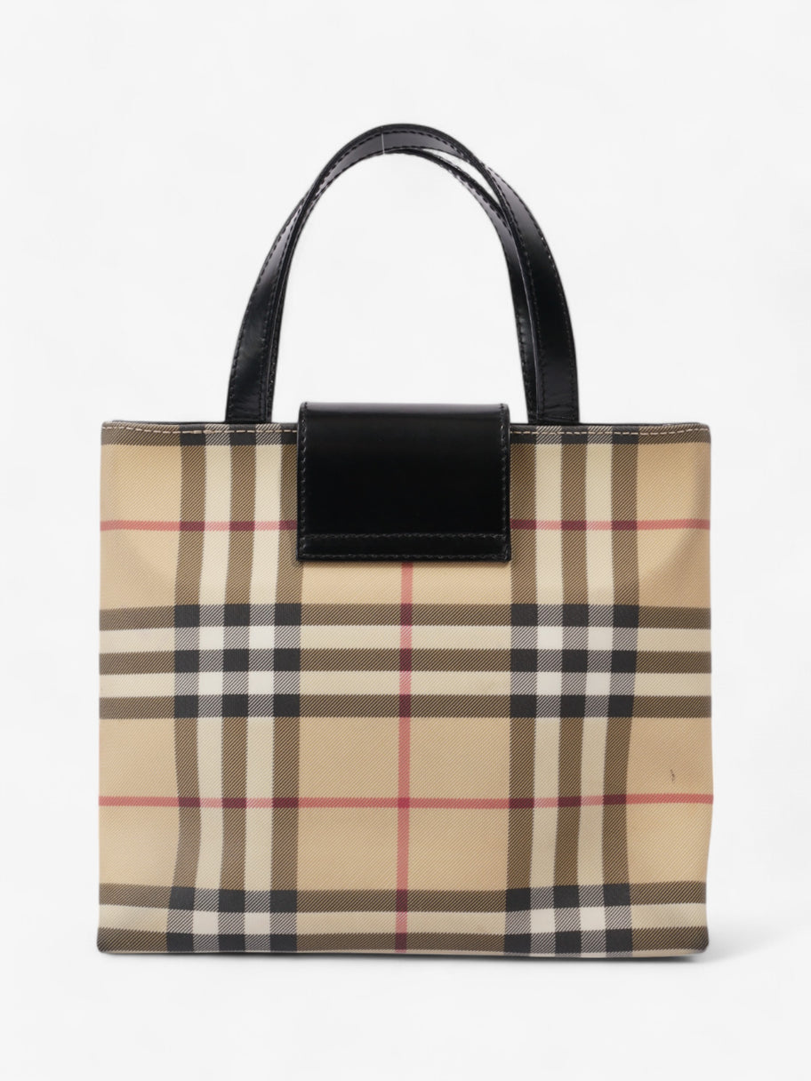 Burberry Check Tote Nova Check / Black Canvas Image 4