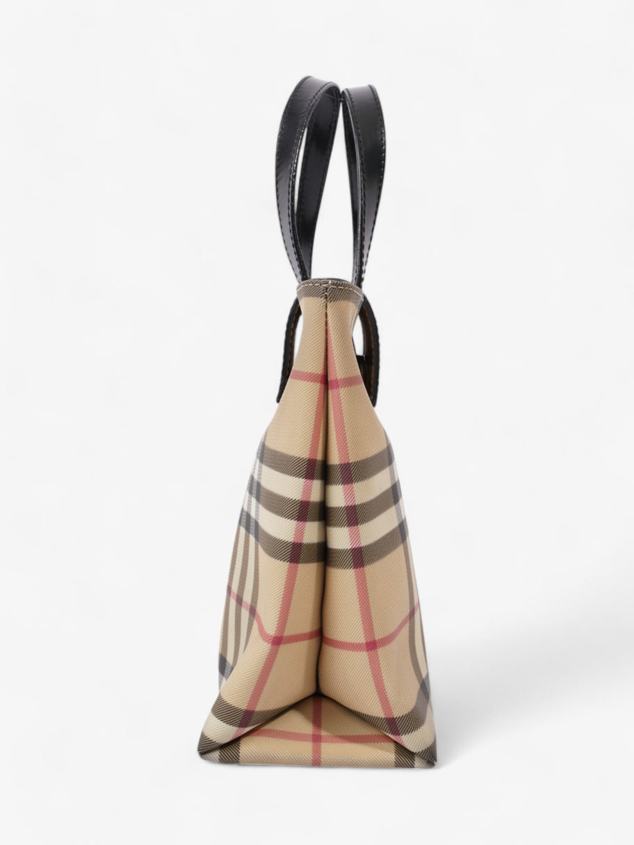 Burberry Check Tote Nova Check / Black Canvas Image 5