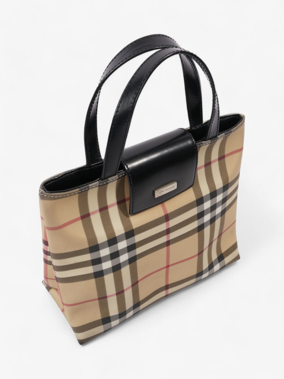 Burberry Check Tote Nova Check / Black Canvas Image 7