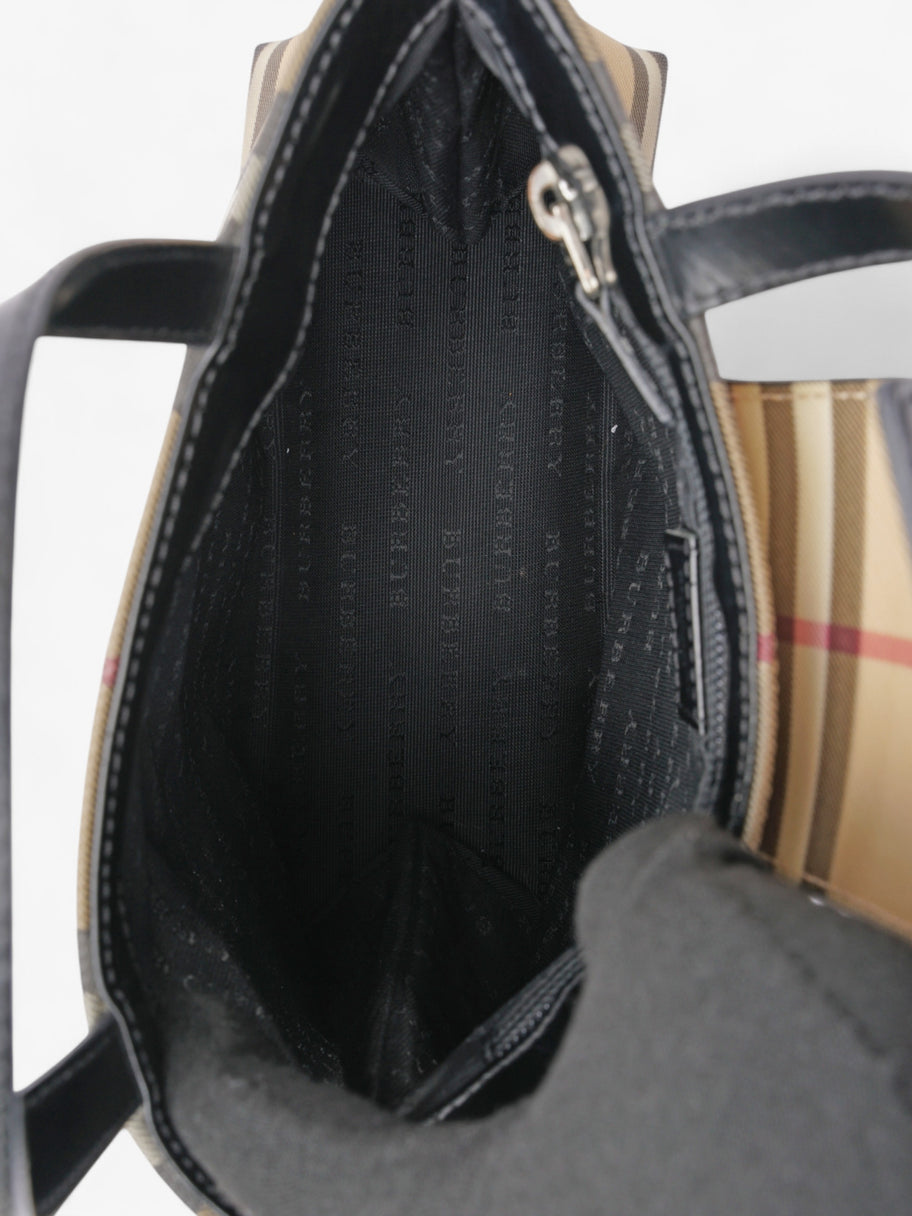 Burberry Check Tote Nova Check / Black Canvas Image 8