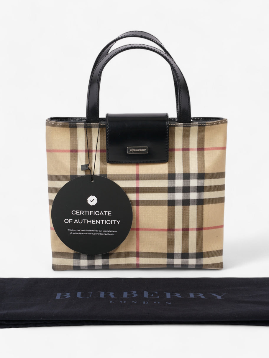 Burberry Check Tote Nova Check / Black Canvas Image 9