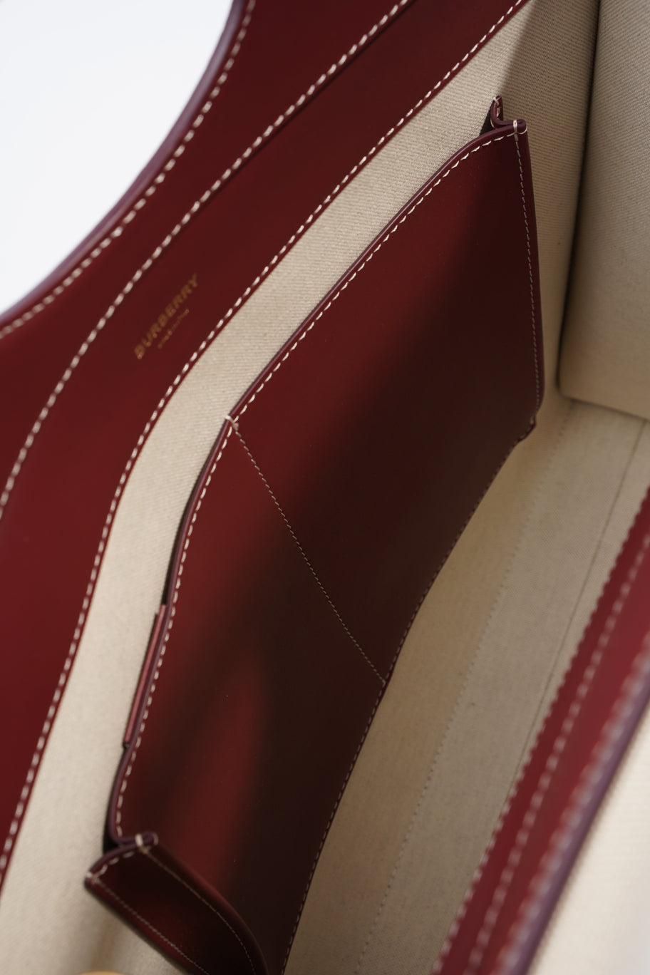 Pocket Bag Beige / Burgundy Canvas Medium Image 9
