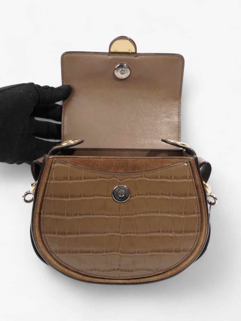 Chloe Tess Saddle Bag Brown Crocodile Leather Image 9