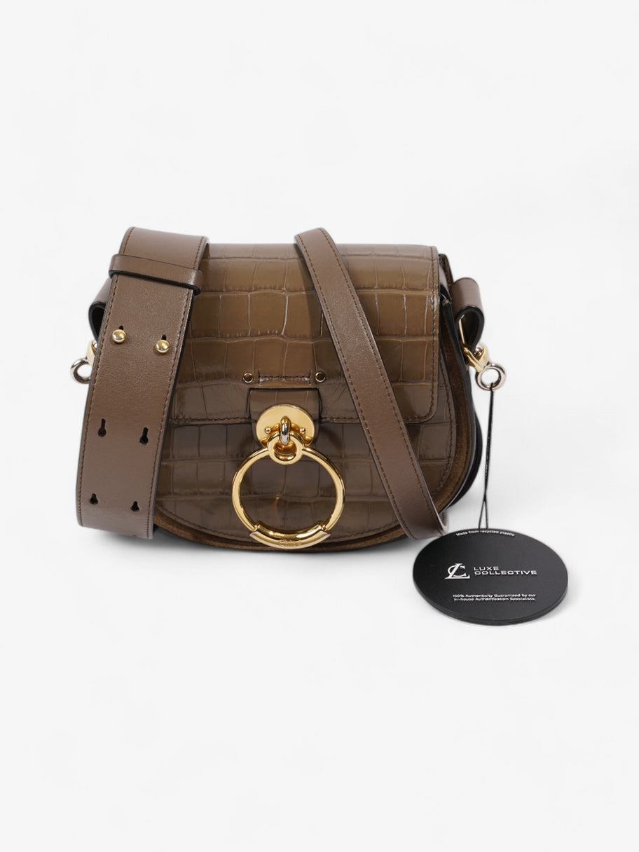Chloe Tess Saddle Bag Brown Crocodile Leather Image 11