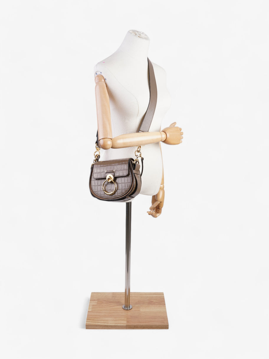 Chloe Tess Saddle Bag Brown Crocodile Leather Image 2