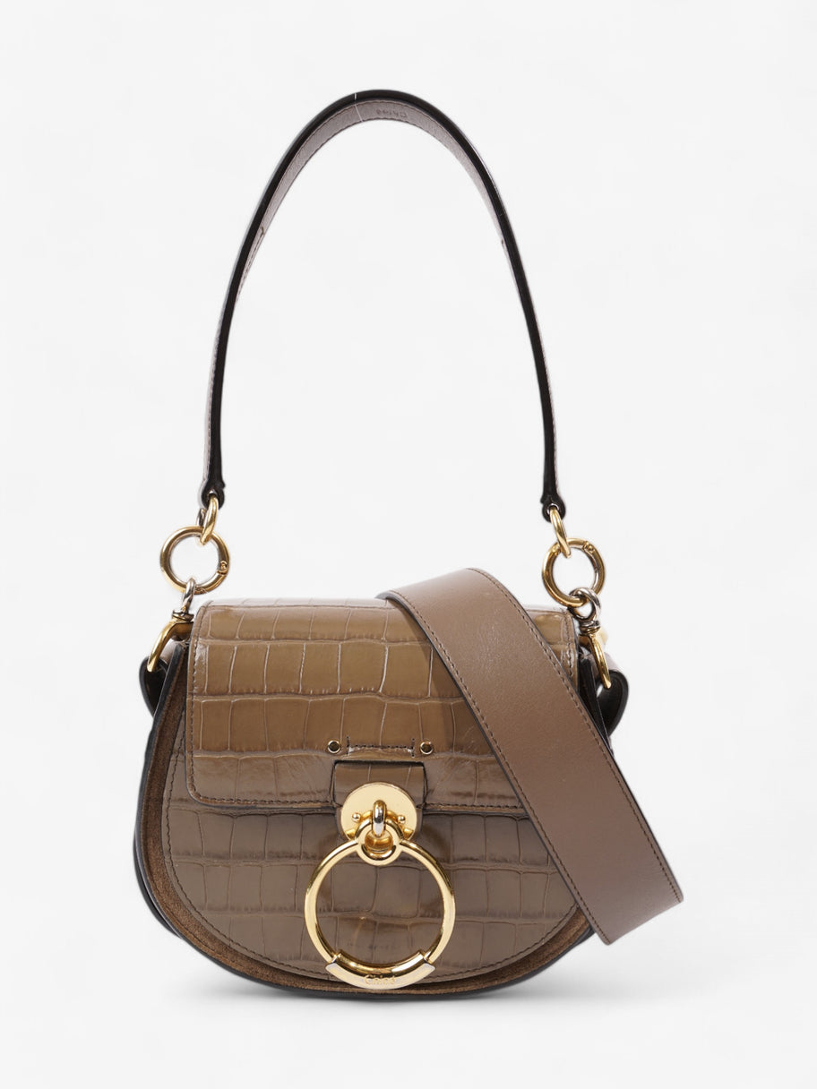 Chloe Tess Saddle Bag Brown Crocodile Leather Image 3