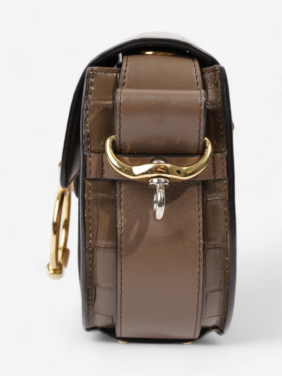 Chloe Tess Saddle Bag Brown Crocodile Leather Image 4