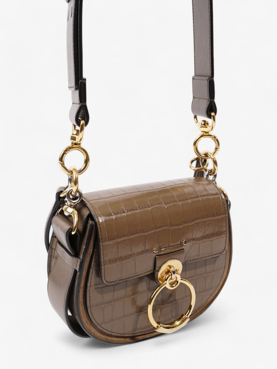 Chloe Tess Saddle Bag Brown Crocodile Leather Image 8