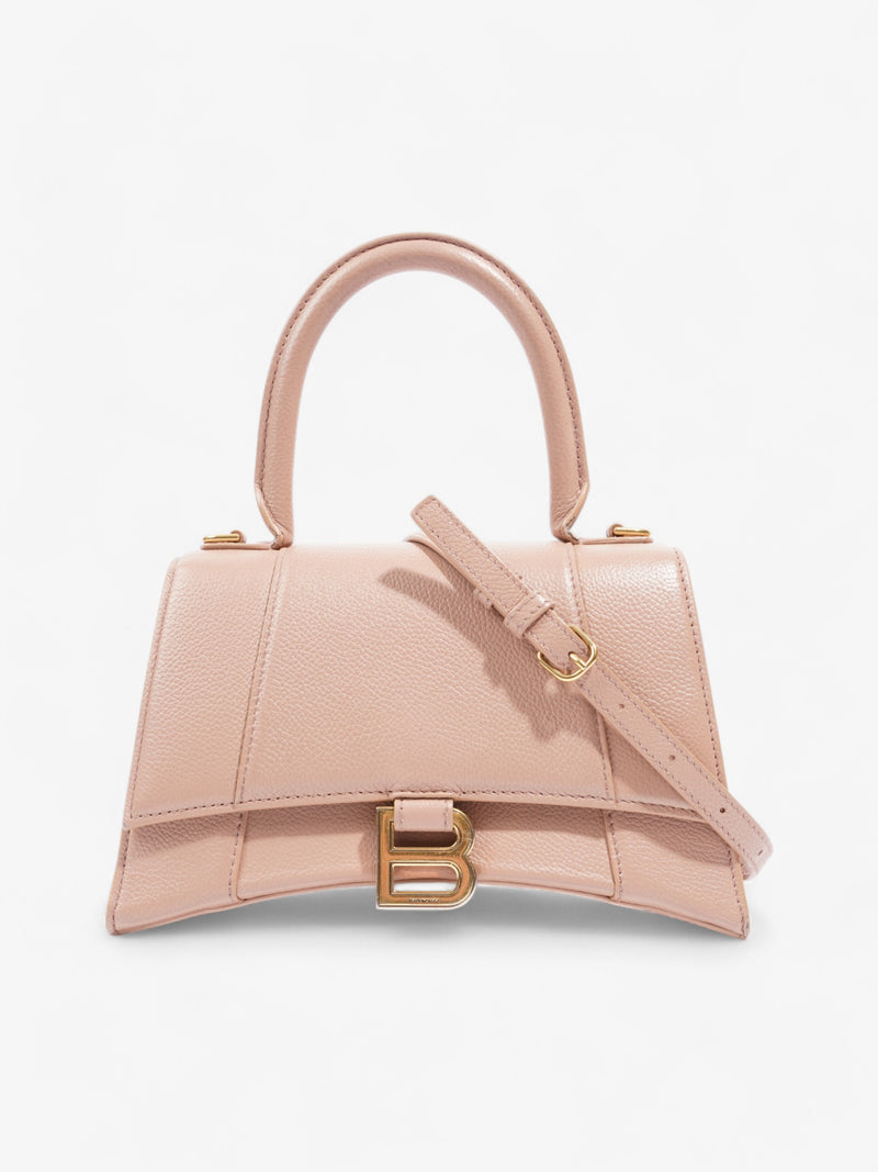  Balenciaga Hourglass Top Handle Neutral Calfskin Leather Small