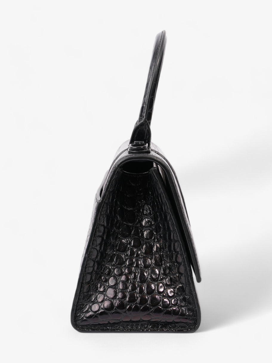 Balenciaga Small Hourglass Top Handle Black Crocodile Leather Image 3