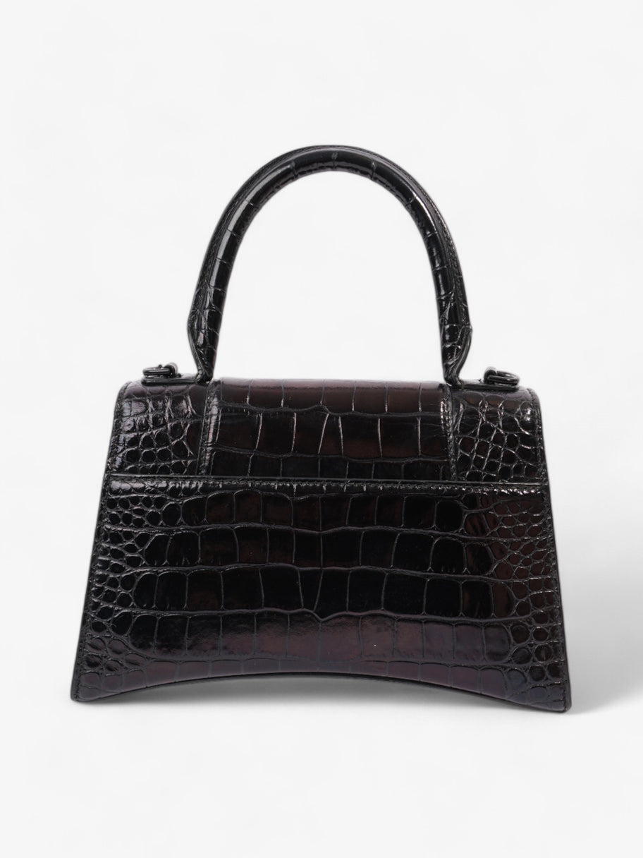 Balenciaga Small Hourglass Top Handle Black Crocodile Leather Image 4
