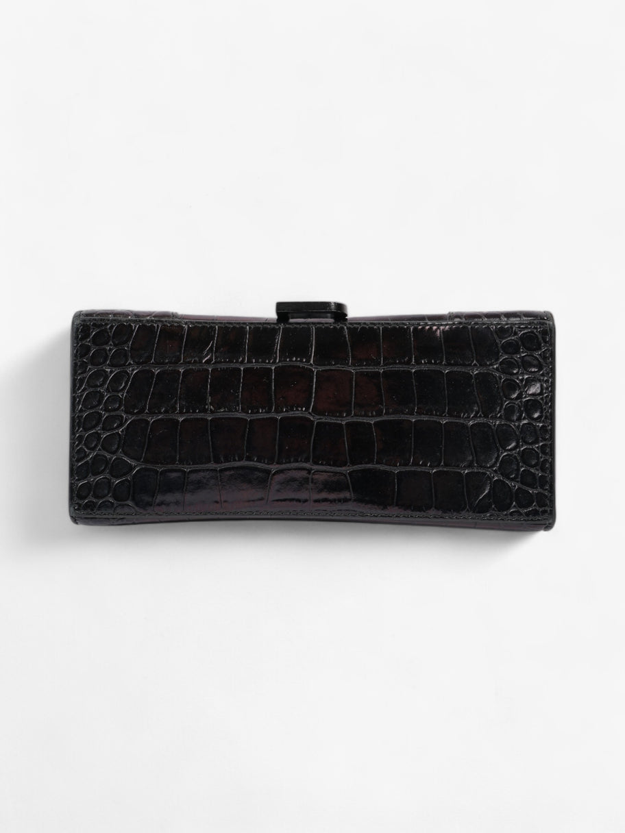 Balenciaga Small Hourglass Top Handle Black Crocodile Leather Image 6