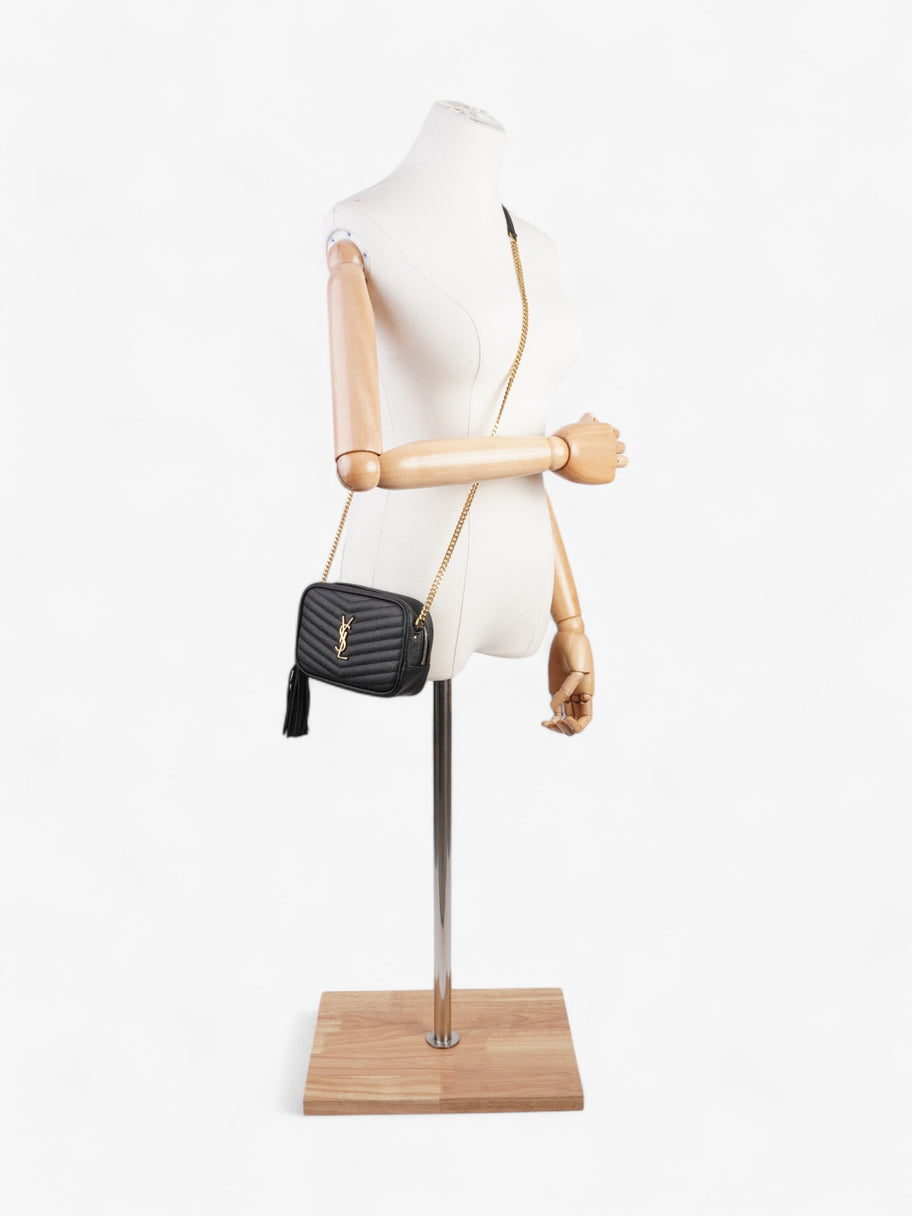 Saint Laurent Lou Small Quilted Crossbody in Black Leather Black Caviar Leather Image 2