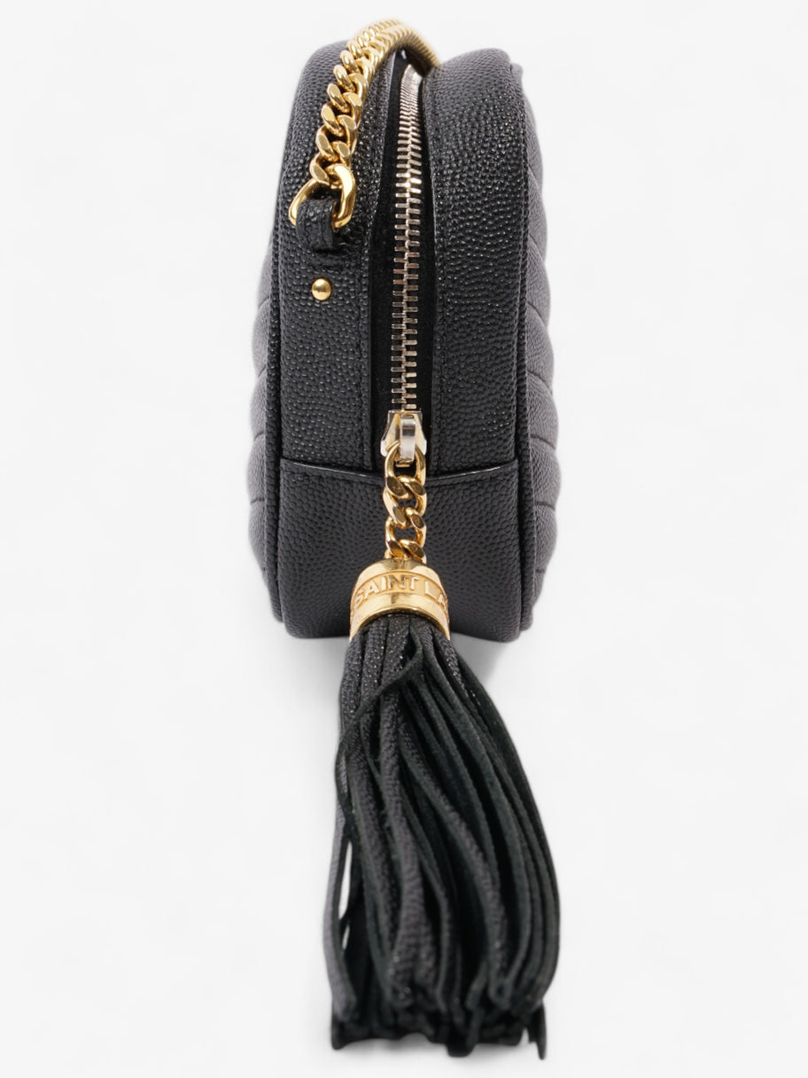 Saint Laurent Lou Small Quilted Crossbody in Black Leather Black Caviar Leather Image 3