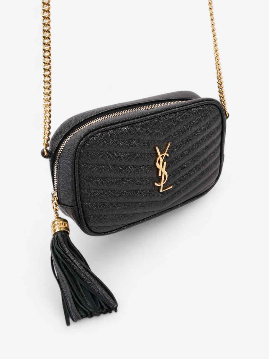 Saint Laurent Lou Small Quilted Crossbody in Black Leather Black Caviar Leather Image 7