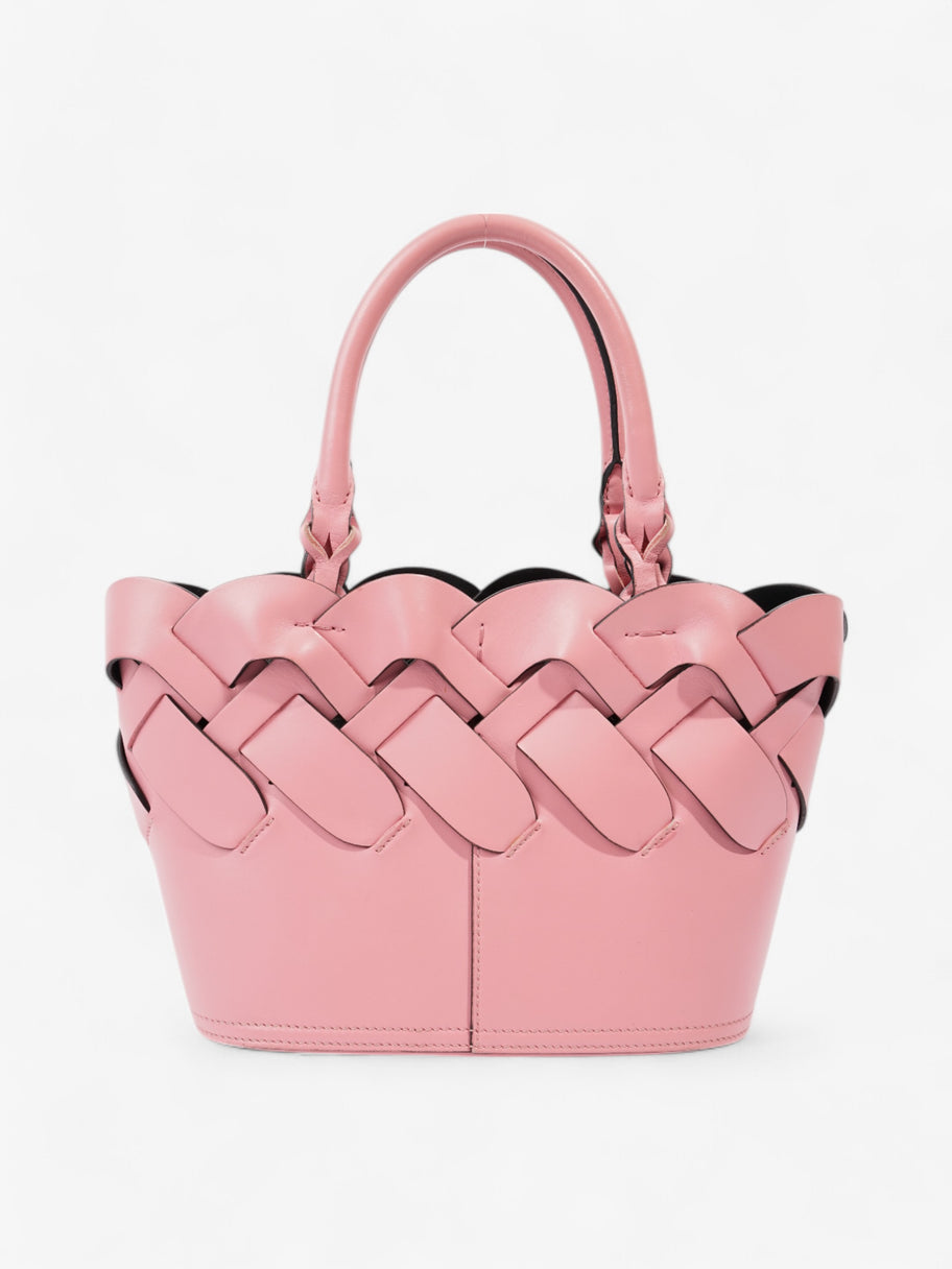 Prada Woven Leather Tote Pink Image 5