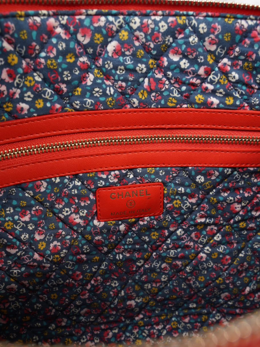 Chanel Matelasse Lambskin Clutch Red Lambskin Leather Image 7