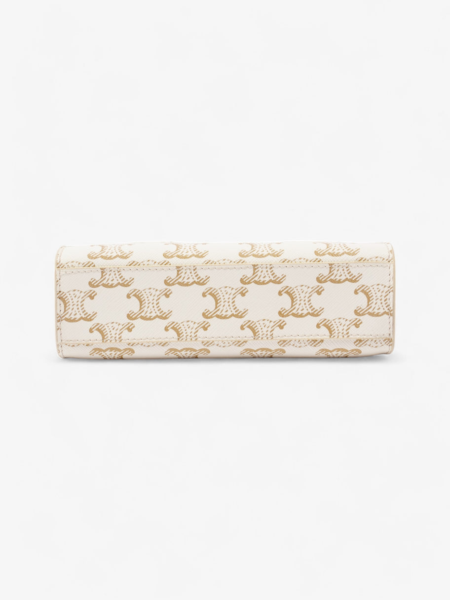 Celine Mini Triomphe Cabas Vertical White  / Brown Coated Canvas Image 18