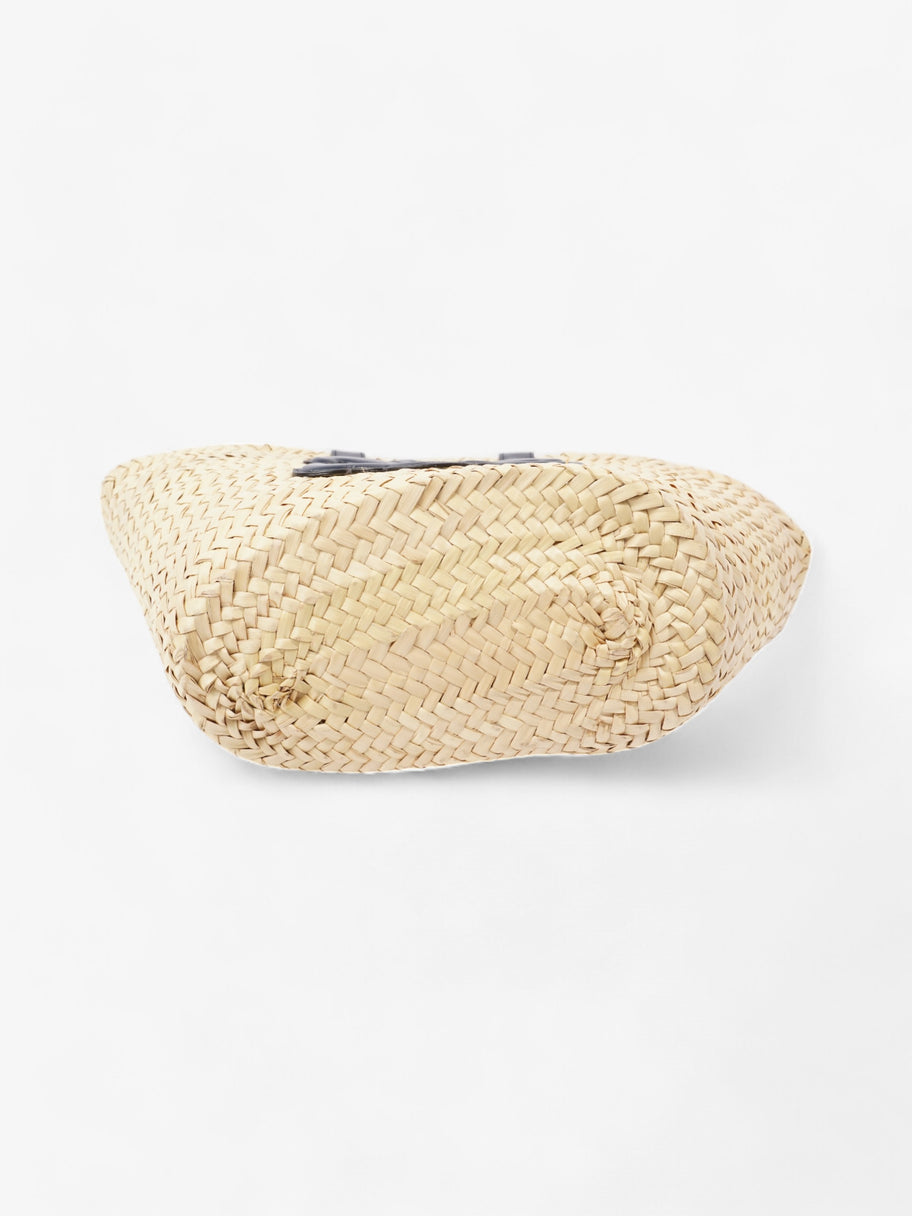 Celine Triomphe Panier Basket Bag Straw  / Navy Image 5