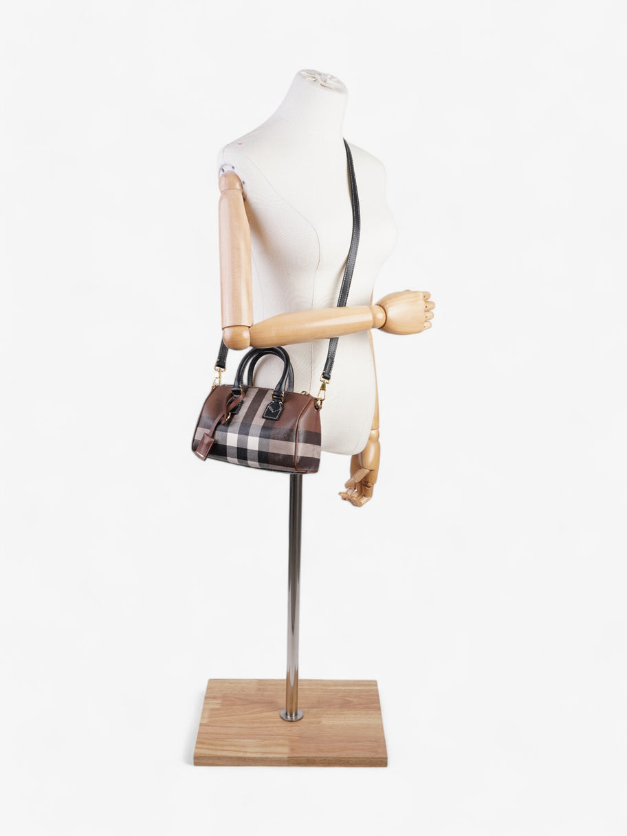 Burberry Mini Bowling Bag Brown / White  / Black Coated Canvas Image 2