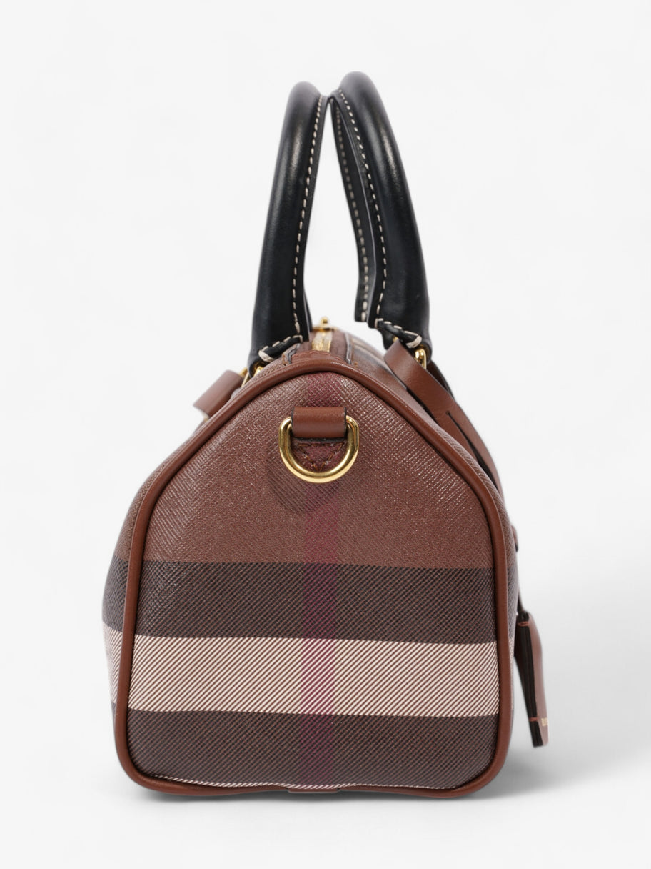 Burberry Mini Bowling Bag Brown / White  / Black Coated Canvas Image 3