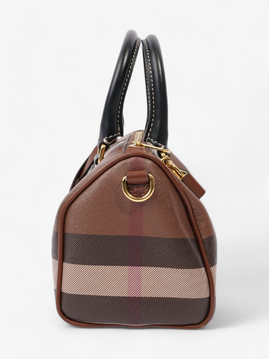 Burberry Mini Bowling Bag Brown / White  / Black Coated Canvas Image 5