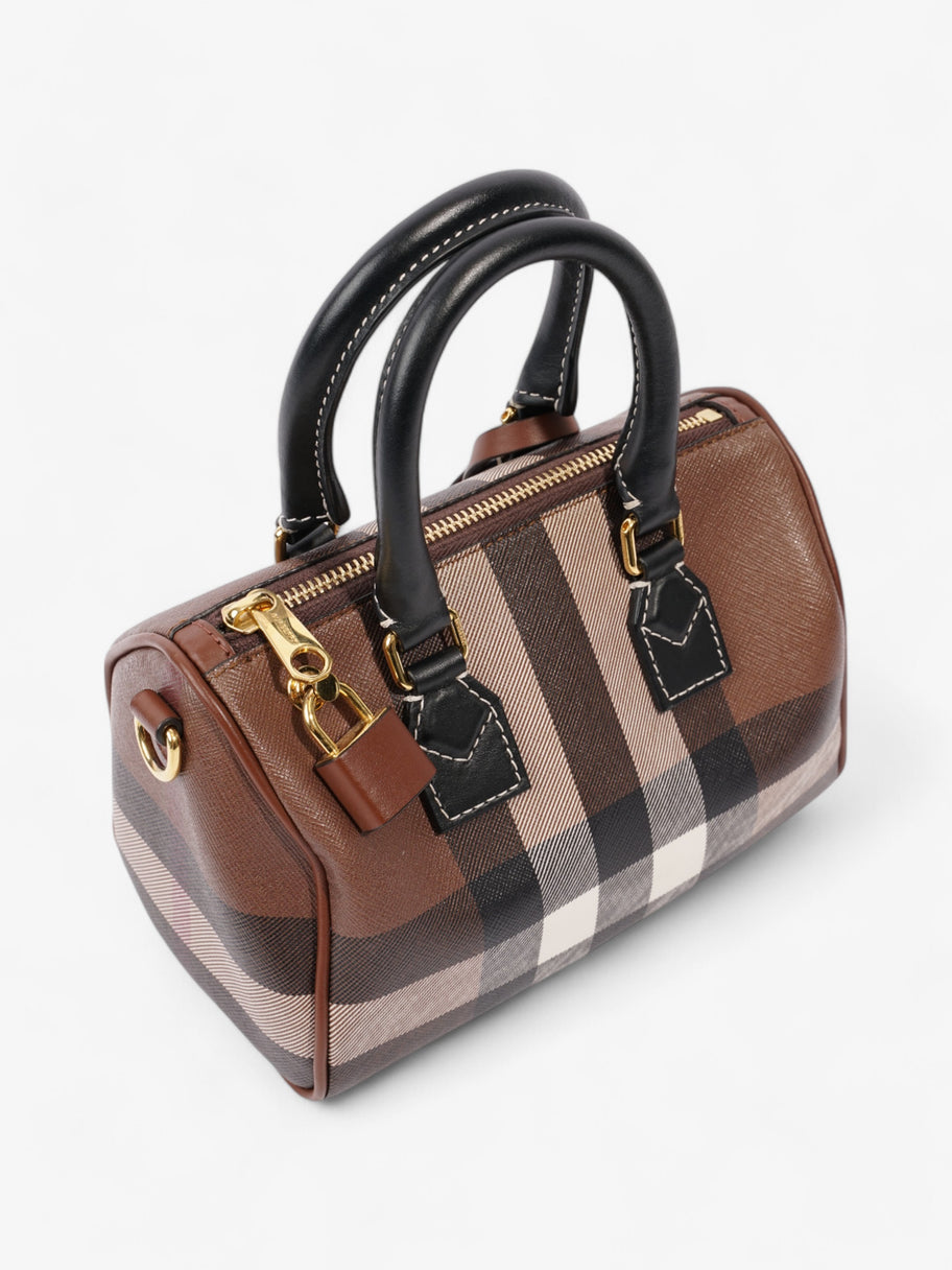 Burberry Mini Bowling Bag Brown / White  / Black Coated Canvas Image 7