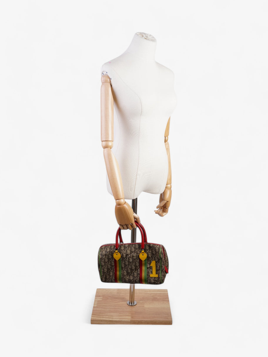 Christian Dior Boston Diorissimo Canvas Bag Monogram / Red Coated Canvas Image 2