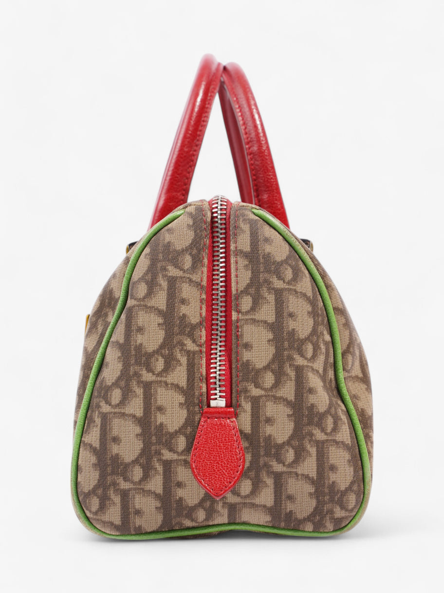Christian Dior Boston Diorissimo Canvas Bag Monogram / Red Coated Canvas Image 10