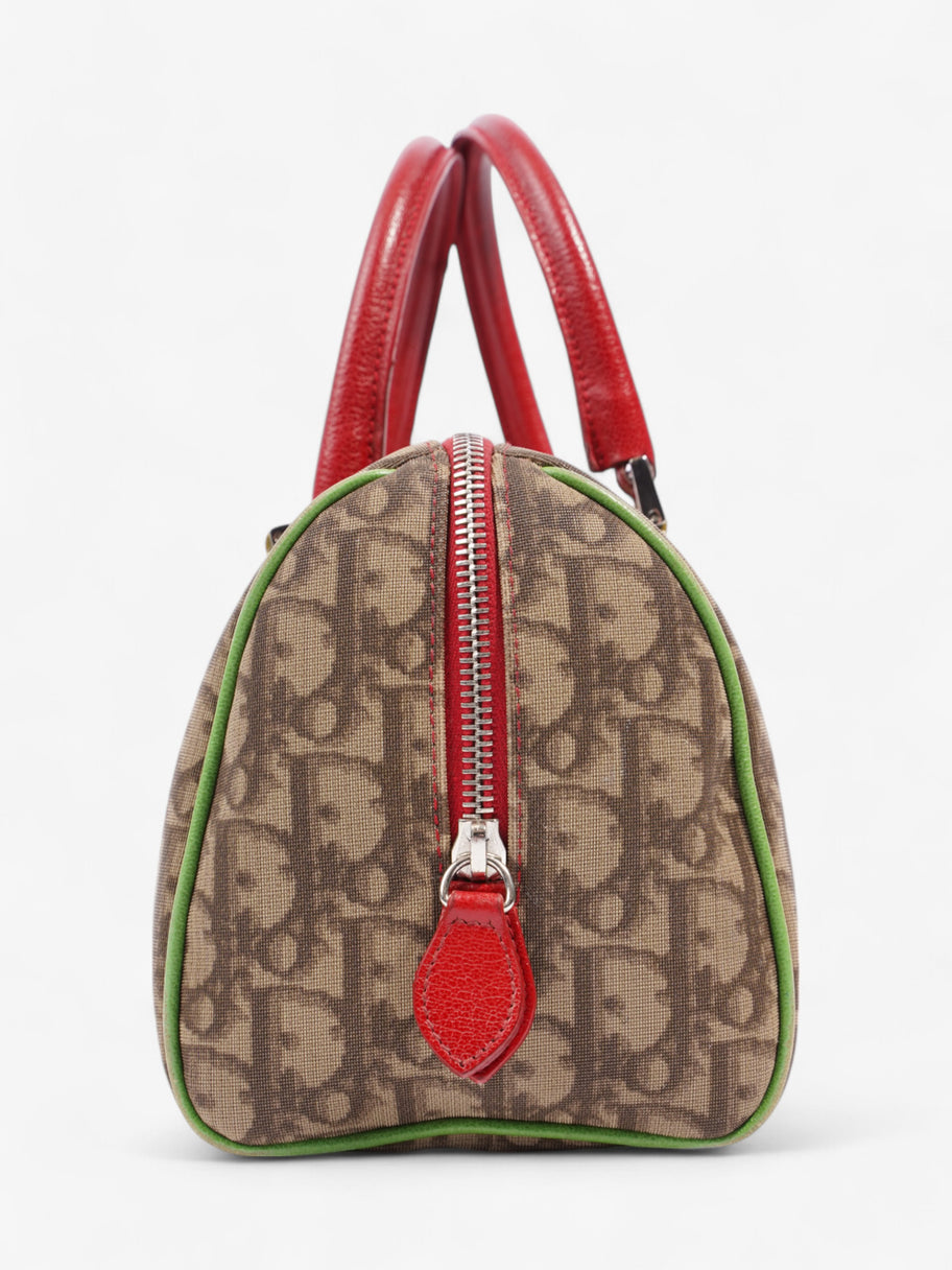 Christian Dior Boston Diorissimo Canvas Bag Monogram / Red Coated Canvas Image 5