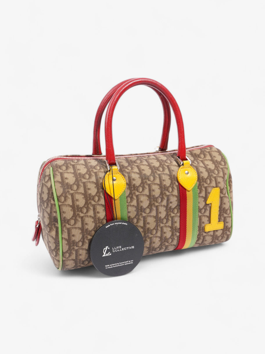 Christian Dior Boston Diorissimo Canvas Bag Monogram / Red Coated Canvas Image 9