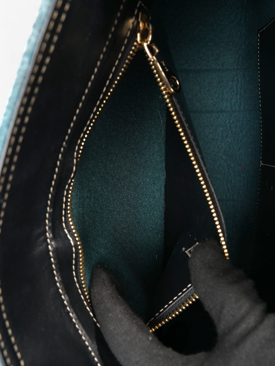 Chloe Woody Tote Green  / Beige  / Black Wool Image 10