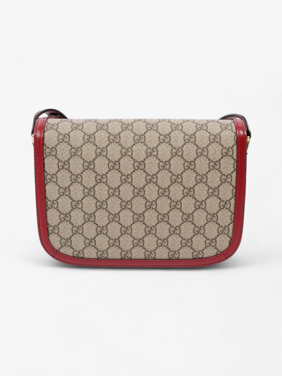 Gucci Horsebit 1955 Shoulder Bag in Coated GG Canvas with Red Leather Red / Monogram Coated Canvas Image 4