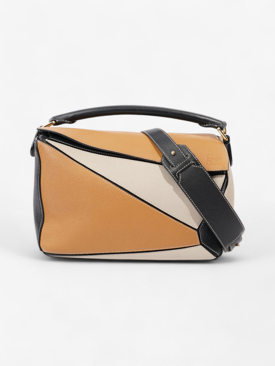 Loewe Puzzle Tricolor Bag Brown / Black / Beige Calfskin Leather Image 2