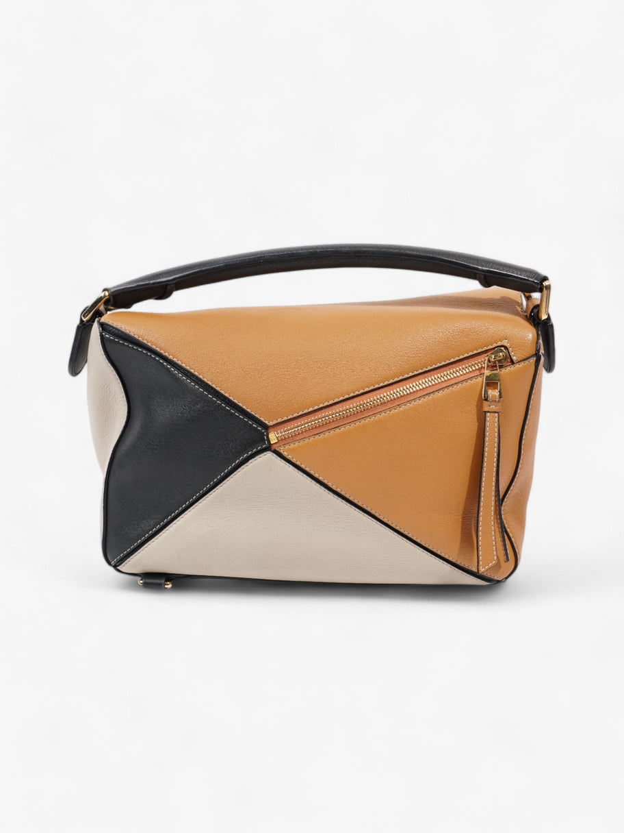 Loewe Puzzle Tricolor Bag Brown / Black / Beige Calfskin Leather Image 3