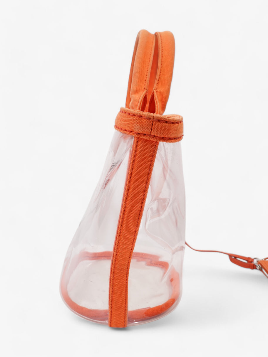 Prada PVC Clear Logo-Print Tote Orange  / Clear  PVC Image 15