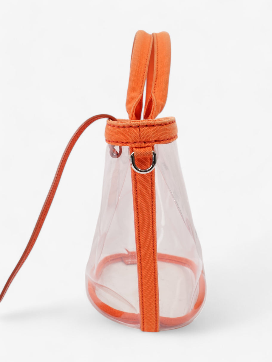 Prada PVC Clear Logo-Print Tote Orange  / Clear  PVC Image 14